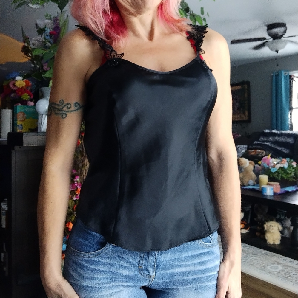 Black silky feel camisole top